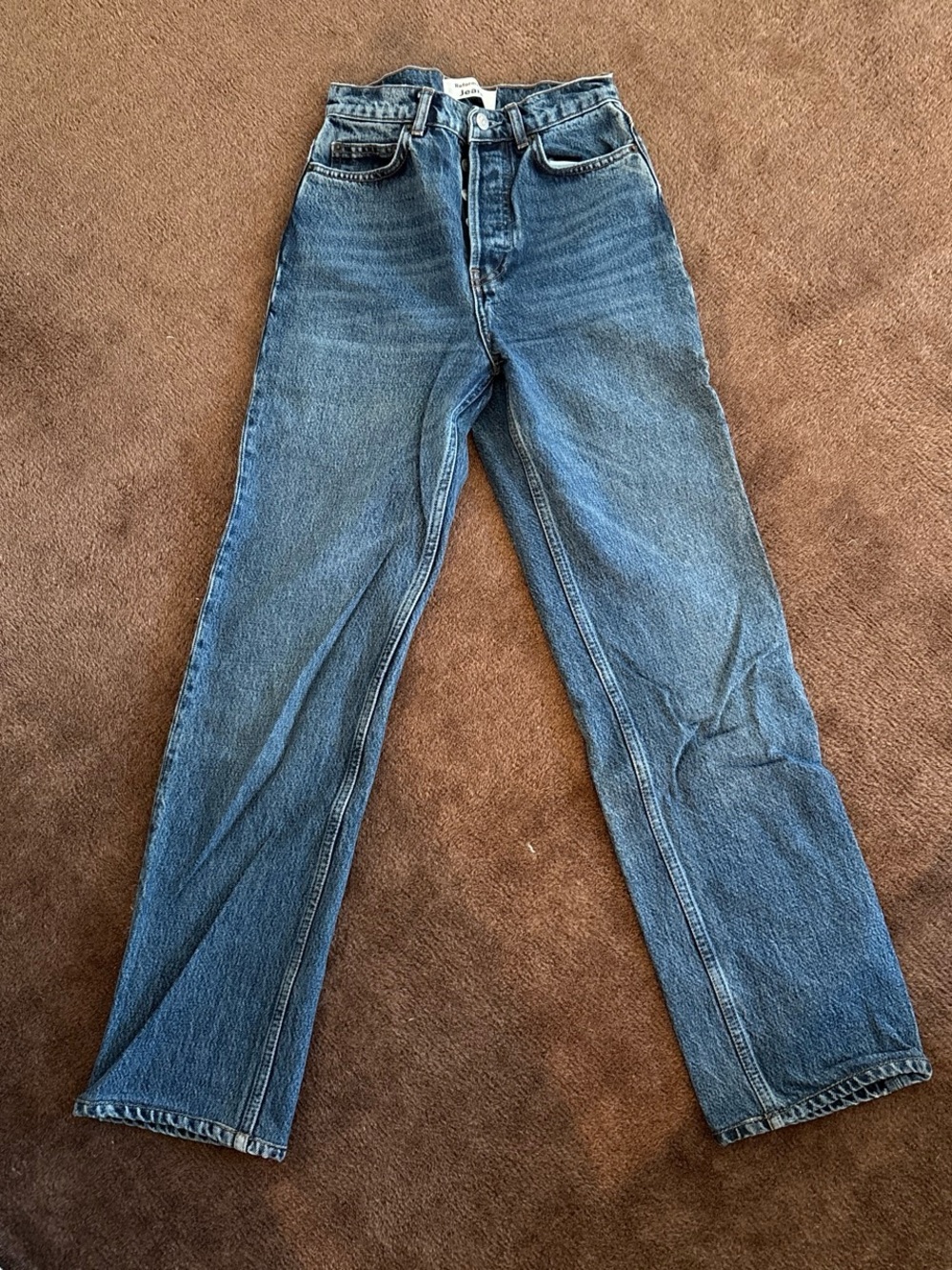 Reformation Medium Blue Button-Fly Denim Jeans